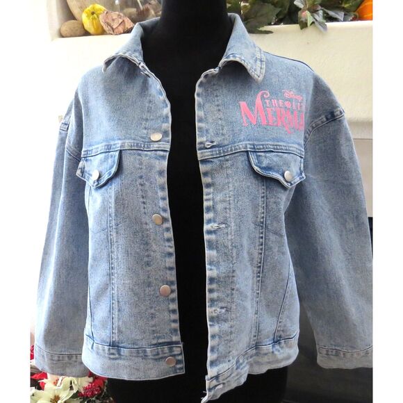 Disney Princess The Little Mermaid Denim Jacket Girl's Large EUC - Picture 4 of 9